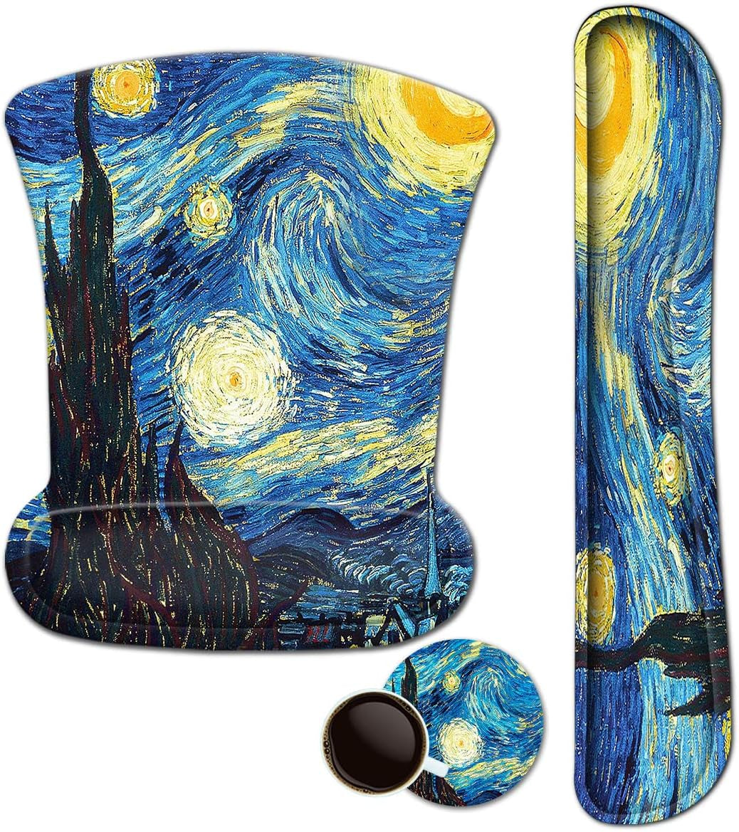 Ergonomic Mouse Pad & Keyboard Wrist Rest Set-Memory Foam Pain Relief