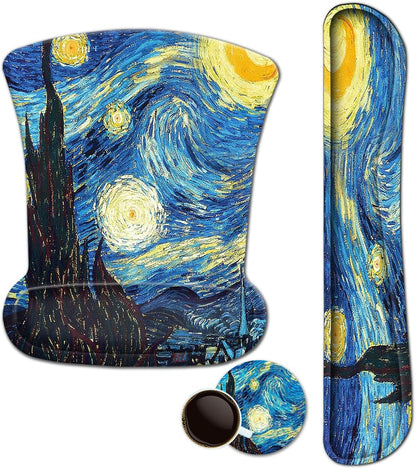 Ergonomic Mouse Pad & Keyboard Wrist Rest Set-Memory Foam Pain Relief