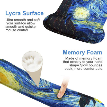 Ergonomic Mouse Pad & Keyboard Wrist Rest Set-Memory Foam Pain Relief