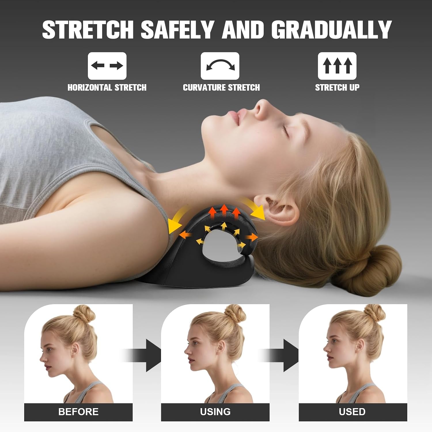 Cervical Neck Traction & Posture Correction Pillow- Spinal Descompression Relaxer 