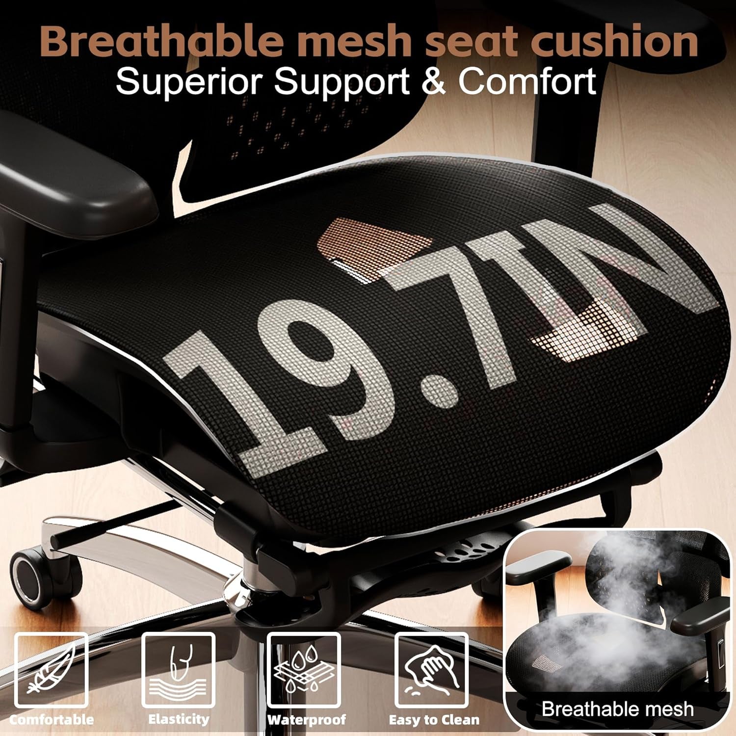 Ergonomic Office Chair – Dynamic Lumbar Support & Footrest