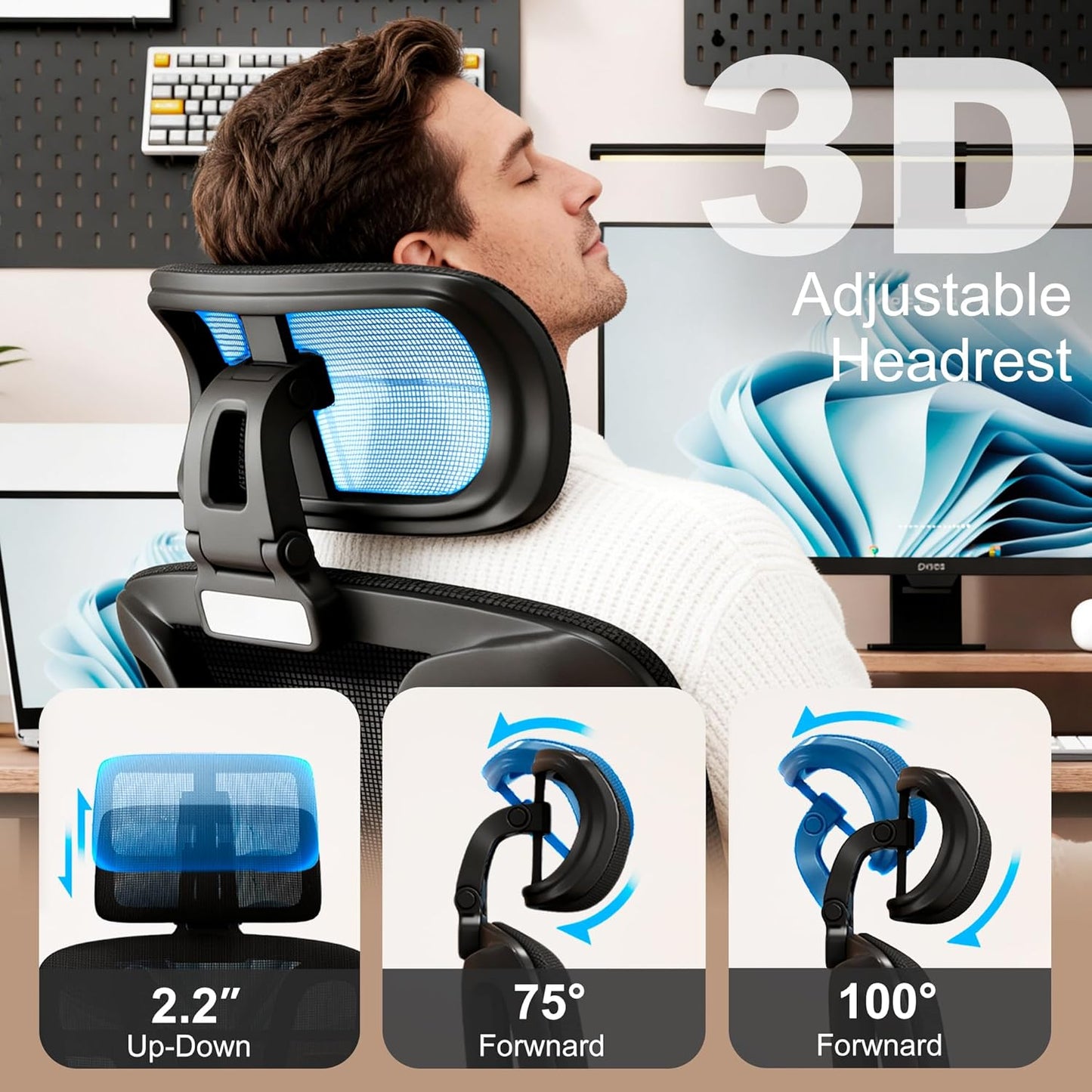 Ergonomic Office Chair – Dynamic Lumbar Support & Footrest