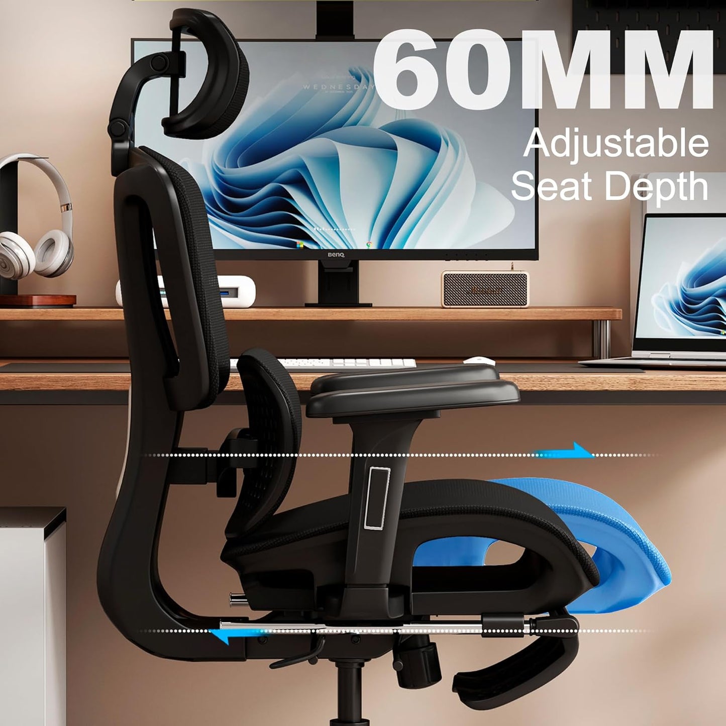 Ergonomic Office Chair – Dynamic Lumbar Support & Footrest