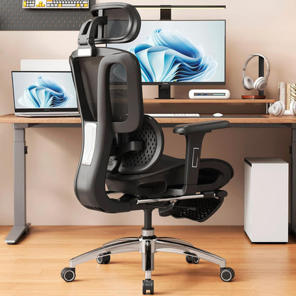 Ergonomic Office Chair – Dynamic Lumbar Support & Footrest